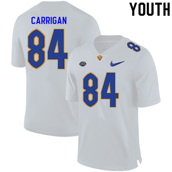 Youth #84 Grant Carrigan Pitt Panthers College Football Jerseys Sale-White